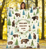 Bear somewhere something is waiting to be known - Fleece Blanket, gift for bear lovers, baby gift- Test random title 004
