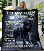 To my son, never feel that you are alone, wolf - Fleece Blanket, Gift for you, gift for her, gift for him, gift for wolf lover- Test random title 004