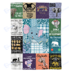 Various elephant - Fleece Blanket, Gift for you, gift for her, gift for him, gift for Elephant lover- Test random title 002