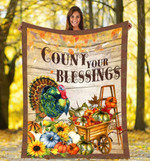 Count your blessings - Fleece Blanket, gift for pie lover, Thanksgivng gift, autumn gift- Test random title 003
