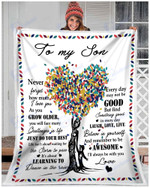 To my son, never forget how much i love you - Fleece Blanket, Gift for you, gift for her, gift for him, gift for son- Test random title 006