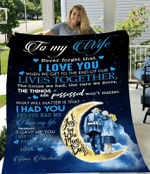 Husband To my wife, I love you to the moon and back - Fleece Blanket, Gift for you, gift for her, gift for him, gift for wife memorial day- Test random title 003