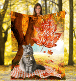 Cat give thanks to the Lord for is he good - Fleece Blanket, gift for cat lover, Thanksgivng gift, autumn gift, Gift for you, gift for her, gift for him, gift for cat lover- Test random title 005