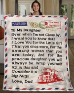 To my daughter, letter - Fleece Blanket , gift for her, gift for daughter- Test random title 005