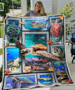 I Love Sea Turtles - Fleece Blanket,  Gift for you, gift for her, gift for him, gift for turtle lover, gift for animal lover- Test random title 001