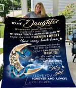 To my daughter, i love you to the moon and back, butterfly - Fleece Blanket, Gift for you, gift for her, gift for him, gift for daughter- Test random title 001