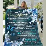 Butterfly To My Daughter - Fleece Blanket, Gift for you, gift for her, gift for him, gift for daughter- Test random title 006