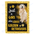 Girl loves golden - Fleece Blanket, Gift for you, gift for her, gift for him, gift for dog lover, gift for Golden Retriever lover- Test random title 002