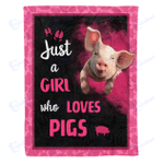 Girl loves pig - Fleece Blanket, Gift for you, gift for her, gift for him, gift for Pig lover- Test random title 001