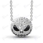Nightmare Before Christmas Skull Name Necklace Chokers Women Chain Punk Crystal Jewelry Pumpkin Jack Enamel Necklace