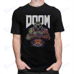 Cool Doom Eternal T Shirt Men Short-Sleeve Game Slayer Skull Tshirt Printed Streetwear T-shirt Pure Cotton Slim Fit Tee Tops