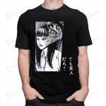 Tomie Junji Ito T Shirt Men Cotton T-shirt Short Sleeves Horror Manga Uzumaki Evangelion akira shintaro kago Tee Clothing Merch