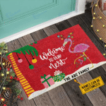 Flamingo Doormat For Christmas Welcome to Our Nest 2021