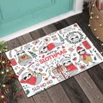 Sloth Doormat For Christmas 2021 White