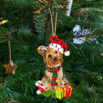 Christmas Pendant Wooden Dog Drop Ornament
