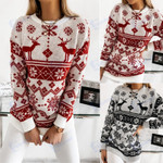 Christmas Sweater Long Sleeve Ugly Knitted Pullover Jumpers Women