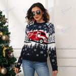 Winter Womens Sweater Cute Christmas Snowflake Happy Car Pattern