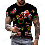 Men T Shirt Classic Santa Claus Snowman Christmas Clothes