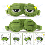 1pc Sad Frog Sleep Mask Eyeshade Plush Eye Cover Travel Relax Gift Blindfold Cute Patches Cartoon Sleeping Mask for Kid Adult