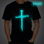 Men's Jesus Christ Cross Shirt T Shirt Luminous Print T-shirt Summer Casual All-match Fashion Trend Short-sleeve Streetwear