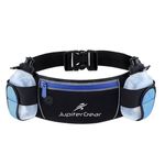 Running Hydration Belt Waist Bag with Water-Resistant Pockets and 2 Water Bottles for Outdoor Sports
