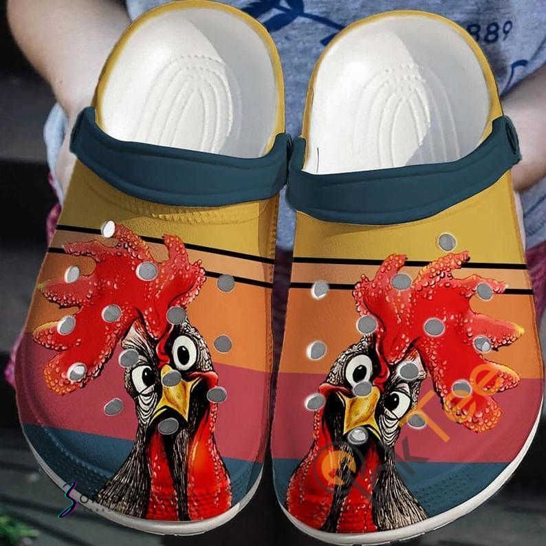 Rooster Peckers Chicken Retro Vintage Crocs Crocband Clog Comfortable  Classic Clog Water Shoes For Mens And Womens