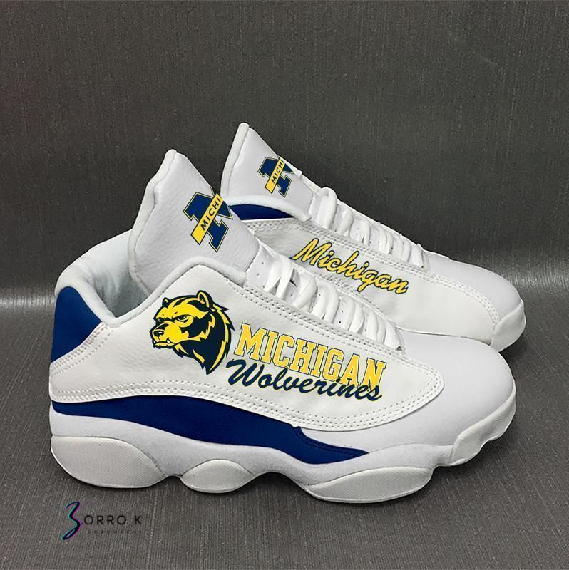 Michigan Wolverines Form Air Jordan 13 Shoes Sport Sneakers