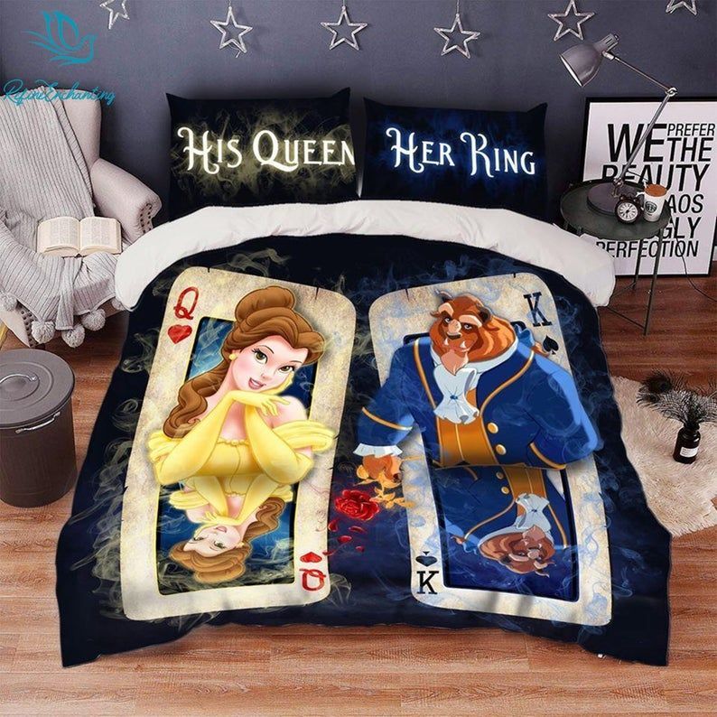 Disney Beauty And The Beast Duvet Cover Pillowcase Duvet Cover Queen King Disney Decor Duvet Quilt Bedding Set H97