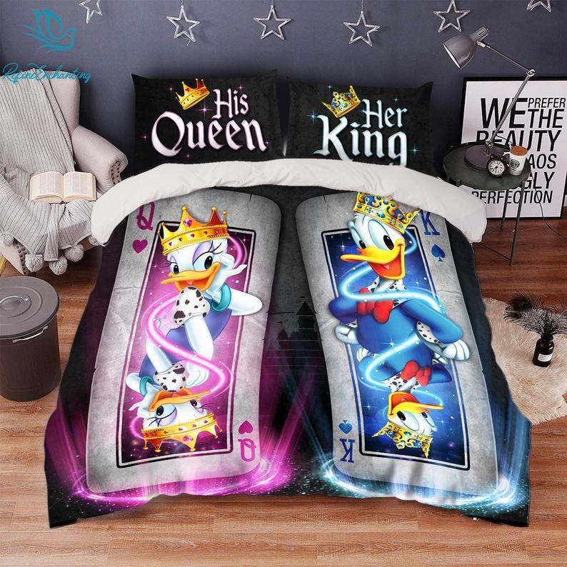 Disney Donald And Daisy Duck Duvet Cover Pillowcase Duvet Cover Queen King Disney Decor Duvet Quilt Bedding Set H97