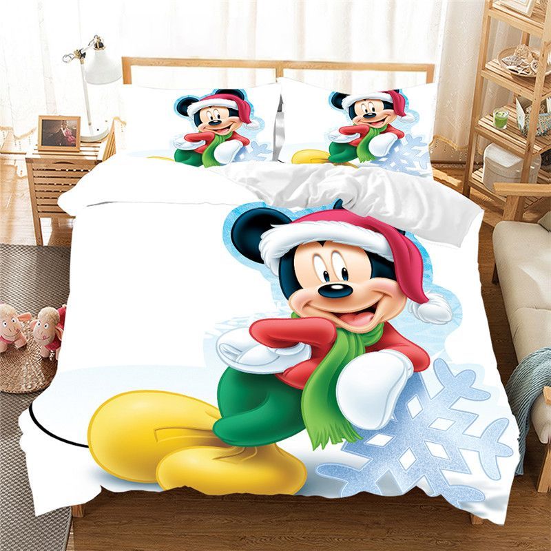 Merry Christmas Disney Mickey Mouse Duvet Quilt Bedding Set H97