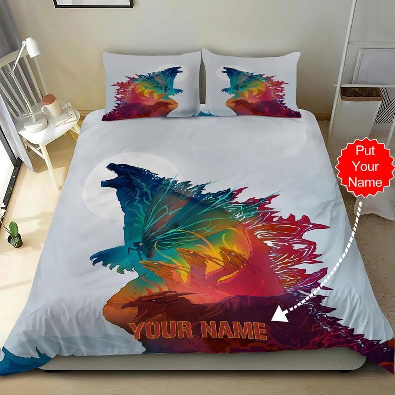 Godzilla Personalized 2 Pillowcases Duvet Quilt Bedding Set H97