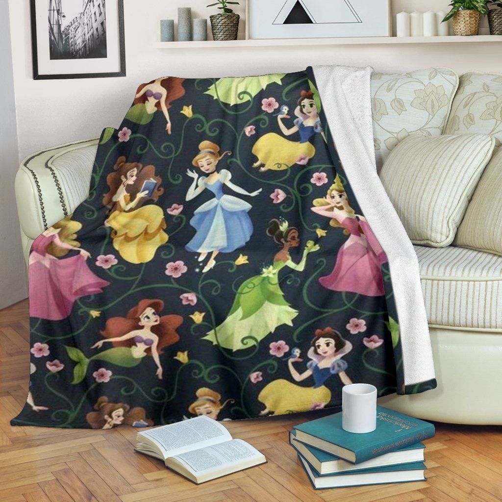 All Princesses Disney Fleece Blanket Gift For Fan, Premium Comfy Sofa Throw Blanket Gift H99