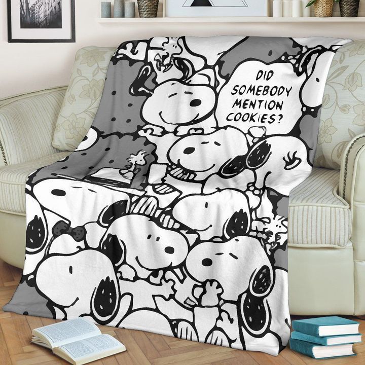 Snoopy Fleece Blanket, Did Someone Mention Cookie, Premium Comfy Sofa Throw Blanket