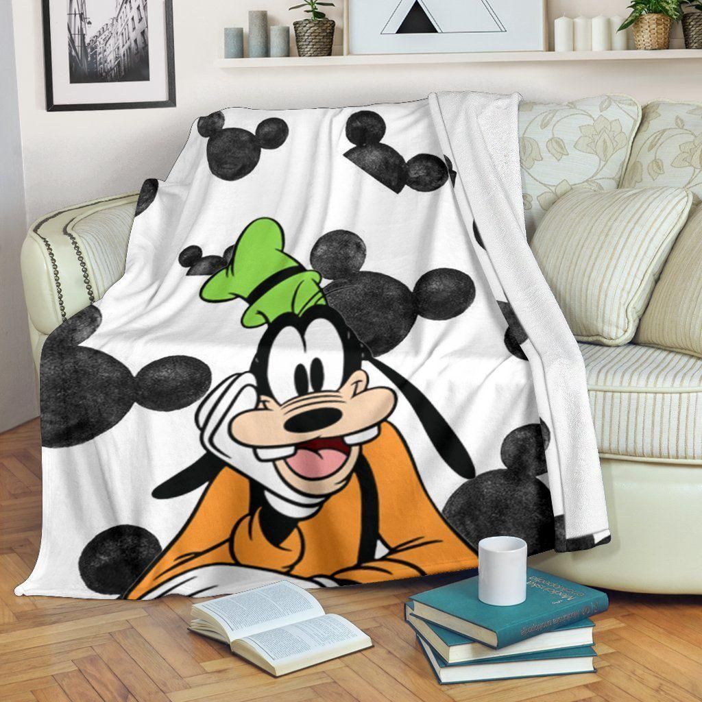 Face Goofy Disney Fleece Blanket Gift For Fan, Premium Comfy Sofa Throw Blanket Gift H99