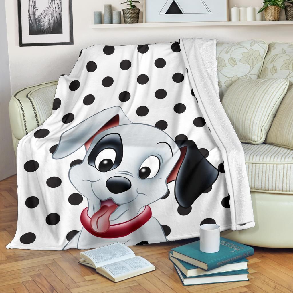 Cute Dalmatian Fleece Blanket Gift For Fan, Premium Comfy Sofa Throw Blanket Gift H99