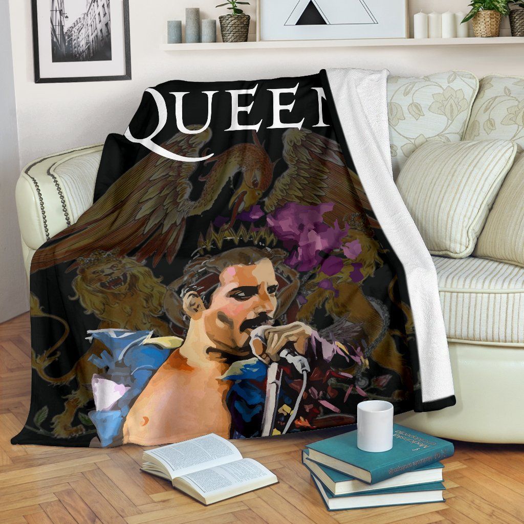 Freddie Mercury singer Queen Fleece Blanket, Premium Comfy Sofa Throw Blanket Gift H99