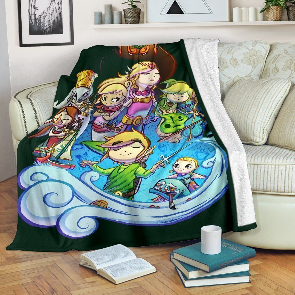 Legend Of Zelda Characters Fleece Blanket Gift For Fan, Premium Comfy Sofa Throw Blanket Gift H99