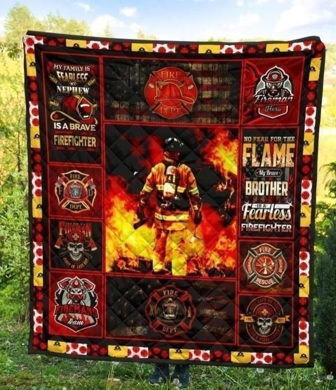 Firefighter No fear for the flame Firefighter hero Quilt Blanket TN01