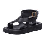AIYUQI Sandals Women Genuine Leather 2021 Summer New Clip Toe Sandals Ladies Roman Women Shoes Muffin Sandals