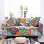 Bohemian Style Living Room Elastic Sofa Cover 1/2/3/4 Seat - Fully Wrapped Sofa Cover
