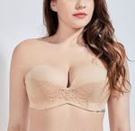 AO Women's Slightly Lace Great Support Lined Underwired Strapless Bra