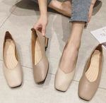 New Spring Flats Shoes Women Wooden Low Heel Ballet Square Toe Shallow Brand Shoes