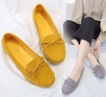 Women's Loafers Flat Shoes for Women Slip on Moccasions Casual Ballet Flats Bowtie Suede Female Shallow Ladies Shoe 2021