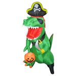7 FT Tall Halloween Inflatables Outdoor Pirate Dinosaur, Blow Up Yard Decoration Clearance with LED Lights Built-in for Holiday/Party/Yard/Garden