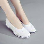 Nursing White Shoes, Loafers Soft Canvas Flats Women, Breathable Shoes