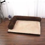 Pet Dog Bed Soft Cushion L Shaped Square Pillow Machine Washable Cover And Detachable Mat  Cat House For Puppy Medium Large Dog