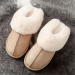 Plush Warm Home Flat Slippers Lightweight Soft Comfortable Winter Slippers Women's Cotton Shoes Indoor Plush Slippers