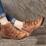 AZZY Premium Orthopedic Lace-Up Ankle Boots, Genuine Comfy Orthopedic Leather Boots, 2020 Design