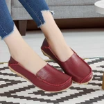 Owlkay - Orthopedic Leather Loafers Flats Shoes Fashion Walking Ladies Comfortable Casual