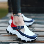 Women Sneakers Solid Color Platform Thick Bottom Ladies Flats Breathable Vulcanized Shoes Casual Female Sports Shoes 2021